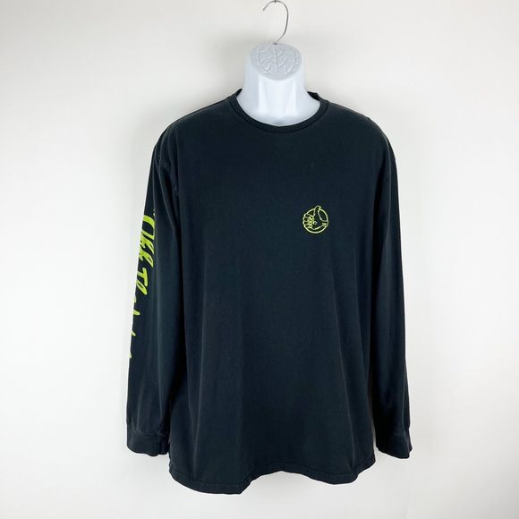 Vans T Shirt Mens Large Black Off The Wall Long Sleeve Knit Classic Fit Tee - Picture 2 of 15